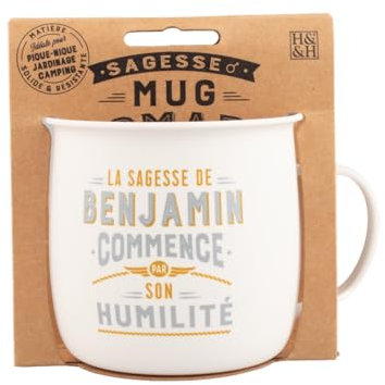 Mug Nomade - Mug à thé et café personnalisé Benjamin - Cadeau pour Homme
