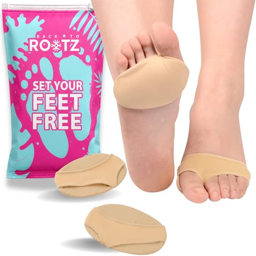 Mittelfußpolster aus Silikongel mit Stofffutter | lindert Schmerzen und Druck am Vorderfuß | ideal für unbequeme Fersen und Schuhe (Large (42-46))