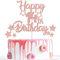 Gidobo 14th Birthday Cake Toppers, Rose Gold Glittery Cake Decorations with Stars, Fourteen Years Old Birthday Party Supplies for Girls
