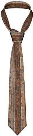 FROON Clock Art Herren-Krawatten, Seidenkrawatten, Hochzeit, Business, bedruckte Krawatten, 8 x 145 cm, modische Herren-Krawatten, Braunes Holz., Einheitsgröße