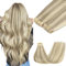 GOO GOO Tape in Extensions Echthaar, 50cm 100g 40pcs, Haarverlängerung Echthaar, 17A/60A Aschblond