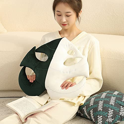SUNFECILI Monstera Blatt Kissen, Schildkröte Rücken Bambus Sofa Kissen Kissen Kissen Blatt Plüsch Kissen, Grünes Tropisches Blatt Kissen für Sofa Couch Kreativ Geformt Natur Grün Kissen