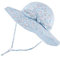 LACOFIA Baby Mädchen Sonnenhut UPF 50+ UV Schutz Kleinkind Sommer Baumwolle Mütze Strandhut Visierkappe mit Verstellbarem Kinnriemen Hellblaue Blumen 6-18 Monate