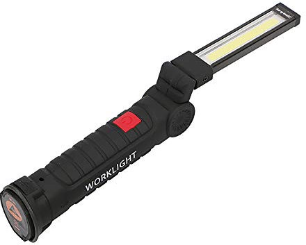 AIWMQYYF Handheld Rechargeable LED Work Light, 2 Pcs Black LED COB Foldable Adjustable Brightness Inspection Lamp, 1000LM Magnetic Torch for Mechanic, Car Gadgets,Garage Tools,Emergency (Small)