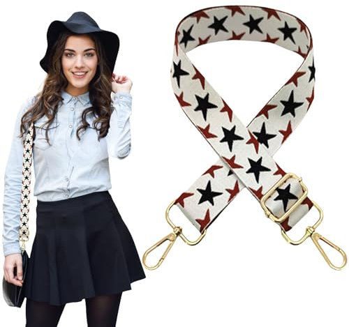 Breite Umhängetaschen Strap Schultergurt für Taschen Verstellbarer Taschengurt Beige 3.8cm Breit Canvas Handtasche Taschenriemen Taschengurte zum Wechseln 1023