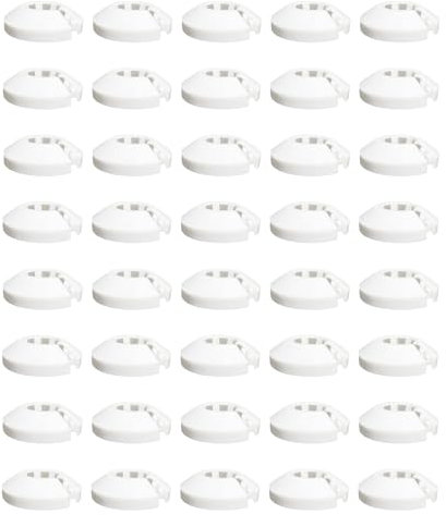 QZKJQDD 40 Stück Einzel Heizungsrohr Rosette, Heizungsrohr Rosette, Heizungsrohr Verkleidung, Rohrabdeckung, Abdeckrosetten, Verkleidung, Heizkörper Rosetten, weißes Polypropylen, weiss (20mm)