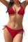 SHEKINI Ensemble de bikini pour femme - Dos nu - Triangle classique - Haut de bikini imprimé - Triangle sexy - Bas de bikini réglable, Rose, L