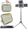 25000 Lumen Kabellose LED Arbeitsleuchte Baustrahler mit Stativ,IP66 Wasserdichte Arbeitsscheinwerfer Baulampe Bauscheinwerfer mit Solarpanel,Flutlicht Baustellenlampe für Werkstatt,Keller,Innen,Außen