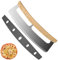 Stainless Steel Pizza Cutter Single Rocker, Stainless Steel Pizza Slicer with Protective Cover, Pizza Slicer Pizza Cutter Rocker for Cutting Pizza, 13 Inch