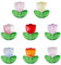 Hobbspring 240Pcs Tulip Flower Beads 8 Colors Glass Flower Beads Handcrafted Crystal Loose Glass Beads Colorful Translucent Flower Beads for Jewelry Necklace Earrings Making DIY Crafts