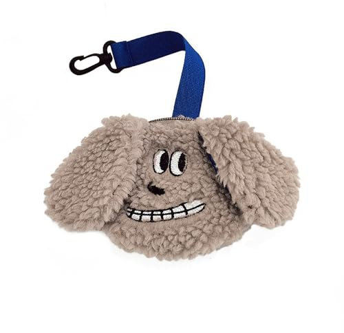 Porta Sacchetti per Escrementi Cane, 2 Pezzi Supporto per Sacchetto Rifiuti Cani in Peluche a Mani Libere con Moschettone per Tutti i Guinzaglio (Non Include Sacchetti per Escrementi)