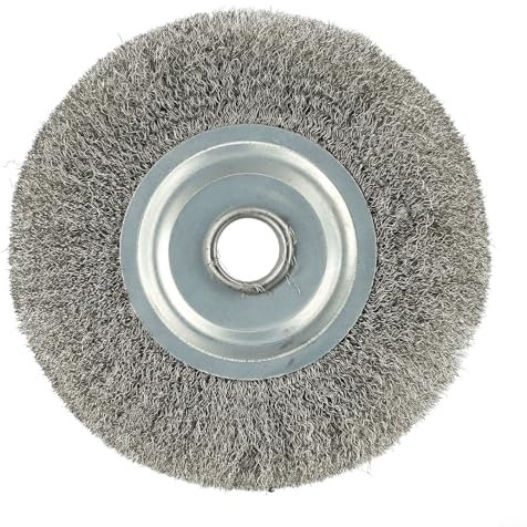 Cepillo de rueda de alambre de acero inoxidable prensado de 125 mm, amoladora angular, cepillo de alambre de acero inoxidable grueso y prensado, amplia gama para amoladora de banco