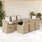 Somanki 9-TLG. Garten-Essgruppe mit Kissen Beige Poly Rattan, Esstisch Mit Stühlen Set, Gartenmöbel Sitzgruppe, Balkon Möbel, Gartenlounge Set, Terrassenmöbel, Balkonmöbel Set - 3262792
