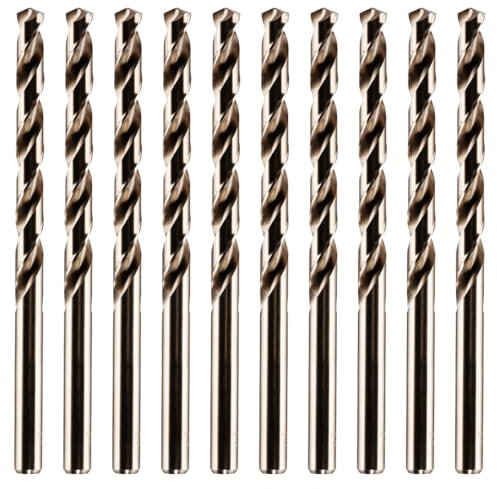 Box Of 10-3mm x 100mm Flute x 150mm Extra Long Series HSS Cobalt Jobber Drill Bits For Stainless Steel, Hard Metals, Aluminium, Cast Iron, Copper. DIN1869 Twist Drill Bit