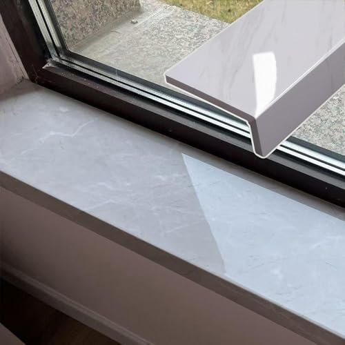 YIYHFKM Fensterbank wasserdichte Fensterbank Finish, Moderne Marmor strukturierte Fensterbank, Schlafsaal Balkon dekorative Fensterbank, Breite 10CM/15CM/25CM/30CM/35CM/40cm, hellgrau