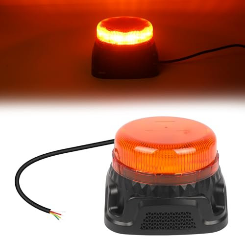 AOHEWEI LED-Warnleuchte Amber, 9 Blinkmuster mit integriertem Rückfahrwarnton, 12/24V 10 LEDs Stroboskoplampe für landwirtschaftliche Maschinen, Nutzfahrzeuge, Schulbusse, Traktoren, Bagger, LKWs