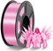 TECBEARS PLA Silk Filament 1.75mm Rosa 1KG, Shiny Silk PLA 3D Drucker Filament, mit Seidenglattes Finish, Gute Farbwiedergabe, Maßgenauigkeit +/- 0.02, 1 Spulen, 1kg pro Spule Seide Rosa