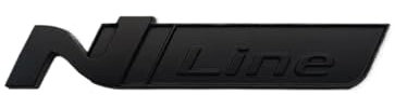 Generisch 3D Metall Chrom Schwarz Rot Nline N Line Logo Auto Grill Emblem Trunk Abzeichen N Line Aufkleber Aufkleber Zubehör(Full Black,Sticker)