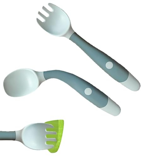 Undersili pour - cuillères en silicone pour pliables pour manger, outil de cuillère avec couverts d'entraînement à poignée en silicone fourchette pour