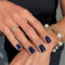 KQueenest Lot de 24 faux ongles press on nails courts carrés à coller, en gel acrylique brillant, couleur unie naturelle, pour femme - Bleu marine
