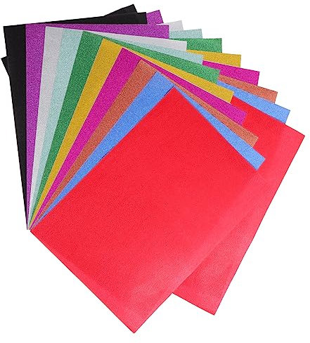 Housoutil 20blätter Glitzerpapier Zum Basteln Selbstklebendes Farbiges Kartonpapier Geeignet Für Handarbeiten Scrapbooking Und Diy-projekte