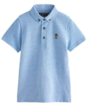 NEXT Jungen Standard Kurzärmeliges Polo-Shirt Blue Marl 158