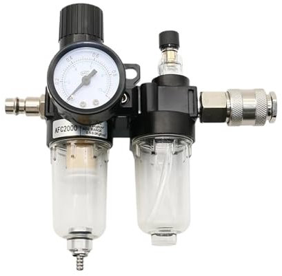 1pcs AFC2000 1/4 Air Compressor Oil Water Separator Filter Regulator Trap Airbrush Pressure Reducing Valve(AFC-SMPM20)