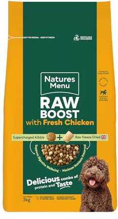Natures Menu Raw boost Dry Food for Dogs with Fresh Chicken - 3kg