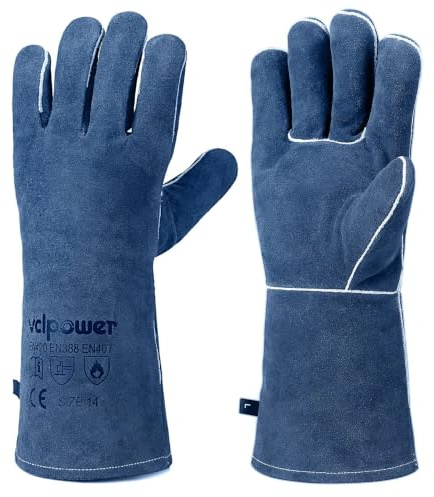vclpower 14-Inch Welding Gloves,Heat-Resistant up to 662°F for Fire Pit,BBQ
