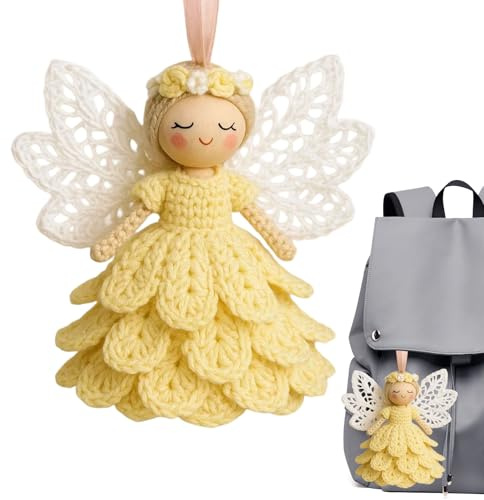 Anfänger Häkel-Set Für Erwachsene | Engel Puppe Ornament Strickhandwerk | Strick Set | Für Frauen Männer Hobbyisten Enthusiasten Familienmitglieder Freunde Kollegen Weihnachtsfeier Dekoration