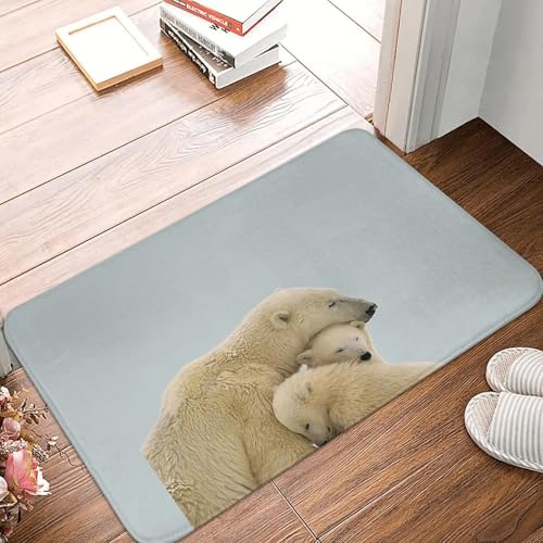 CWCMZDH Polar Bear Non-Slip Fußmatte Boden Matte Waschbar Teppich für Küche-Eingang-Home-Balkon-Footpad-Matten