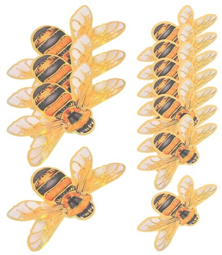 Zerodeko 12Pcs 3D Bee Wall Stickers Removable Living Room Decor Wall Decals for Bedroom and Bathroom Miniature Insect Stickers Set for Home Decoration