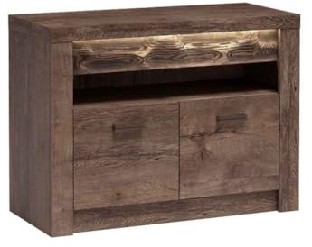 Masseno TV-Schrank ZERI 96 cm Fernsehschrank mit 2 Türen TV-Lowboard für Wohnzimmer Modern 96x42x72,5 cm Braun