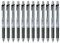 Pentel Energize PL75-A Lot de 12 Porte-Mines 0,5mm Couleur Alu/Noir