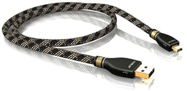 Ausverkauf * Sonderpreis * VIABLUE KR-2 Silver USB-Kabel 2.0 * Typ A/Mini-B * Triple-Shield Technologie * 24 Karat echtvergoldete Kontakte * inkl. Sleeve * 300 cm * 3.0 m