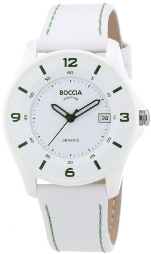 Boccia Damen-Armbanduhr Ceramic Analog Quarz Leder 3226-04