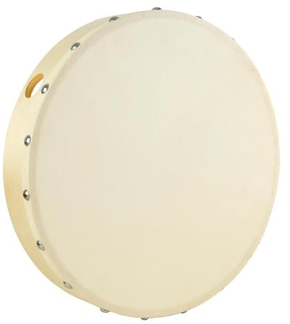 A-Star Tamburo a mano pre-accordato portatile da 10 pollici, testa in pelle naturale, tamburo a telaio da 25 cm di diametro