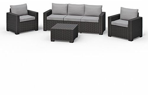 Allibert California Lounge Set Polyrattan Gartenmöbel Rattanoptik Sitzgruppe 4-teilig
