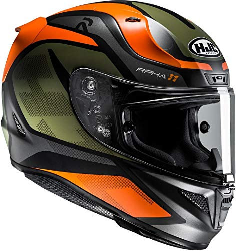 HJC Motorradhelm RPHA 11 Deroka MC7SF, Schwarz/Orange, Größe XS