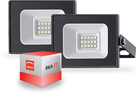 PEGASO - SET DI 2 FARO LED FLOODLIGHT - da esterno IP65-10W - FARI LED con LUCE BIANCA NATURALE 4000K - design ULTRASOTTILE - 800 LUMEN