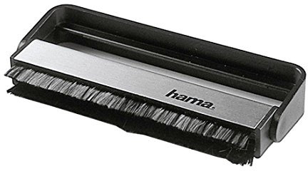 Hama Carbon Schallplattenbürste (zur Reinigung von LPs, antistatisch) Plattenbürste, Schallplatten Kohlefaser-Bürste