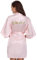 Vlazom Morgenmantel für Hochzeit Satin Kimono Badmantel für Braut&Brautjungfern V-Ausschnitt Damen Robe mit Gürtel(L,Hellrosa für Brautjungfer)