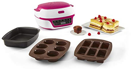 Tefal KD8018 Cake Factory Kuchenbackautomat, 1100, Kunststoff, Weiß/Pink