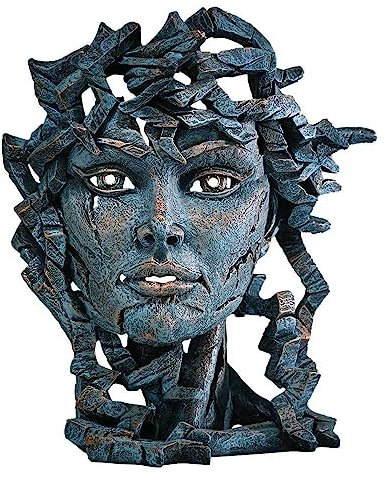 Enesco Edge Sculpture Venus Gesicht Büste Figur, 37 cm, Grün