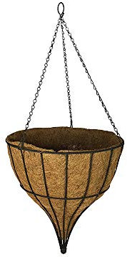 Garden Pride 14 Hanging Basket - Cone Shaped Gothic Planter - Complete with Coco Liner and ready to plant