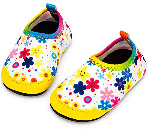 Yorgou Zapatos de Agua para Niños y Niñas, Calcetines Acuáticos Descalzos Antideslizantes para Piscina y Playa, Talla 27/28 EU, Multicolor