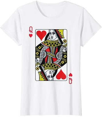 HERZ DAME QUEEN Fasching Karneval Kostüm Spielkarte T-Shirt