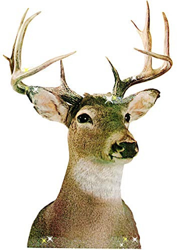 alles-meine.de GmbH großes Fensterbild - Motivwahl 3D Glitzer & Glimmer - Hirsch im Winter - Weihnachten selbstklebend + wiederverwendbar/Sticker Fenstersticker Aufkleber -..