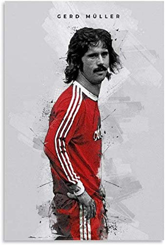 Iooie Leinwand Malerei Bild Gerd Müller Fußball für Familiendekor Poster Wandkunst Bilder Und Drucke 23.6x35.4(60x90cm) Kein Rahmen