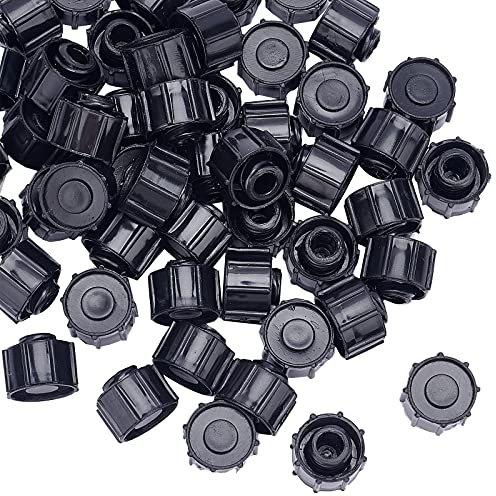 OLYCRAFT 50pcs Verschlusskappen für Einwegspritzen Spritzenspitzenkappen Luer Lock Tip Spritze Keine Nadelspitzenkappe Für Zufuhrrohre Schwarze Spritzenkappe Mit Durchsichtigem Behälter